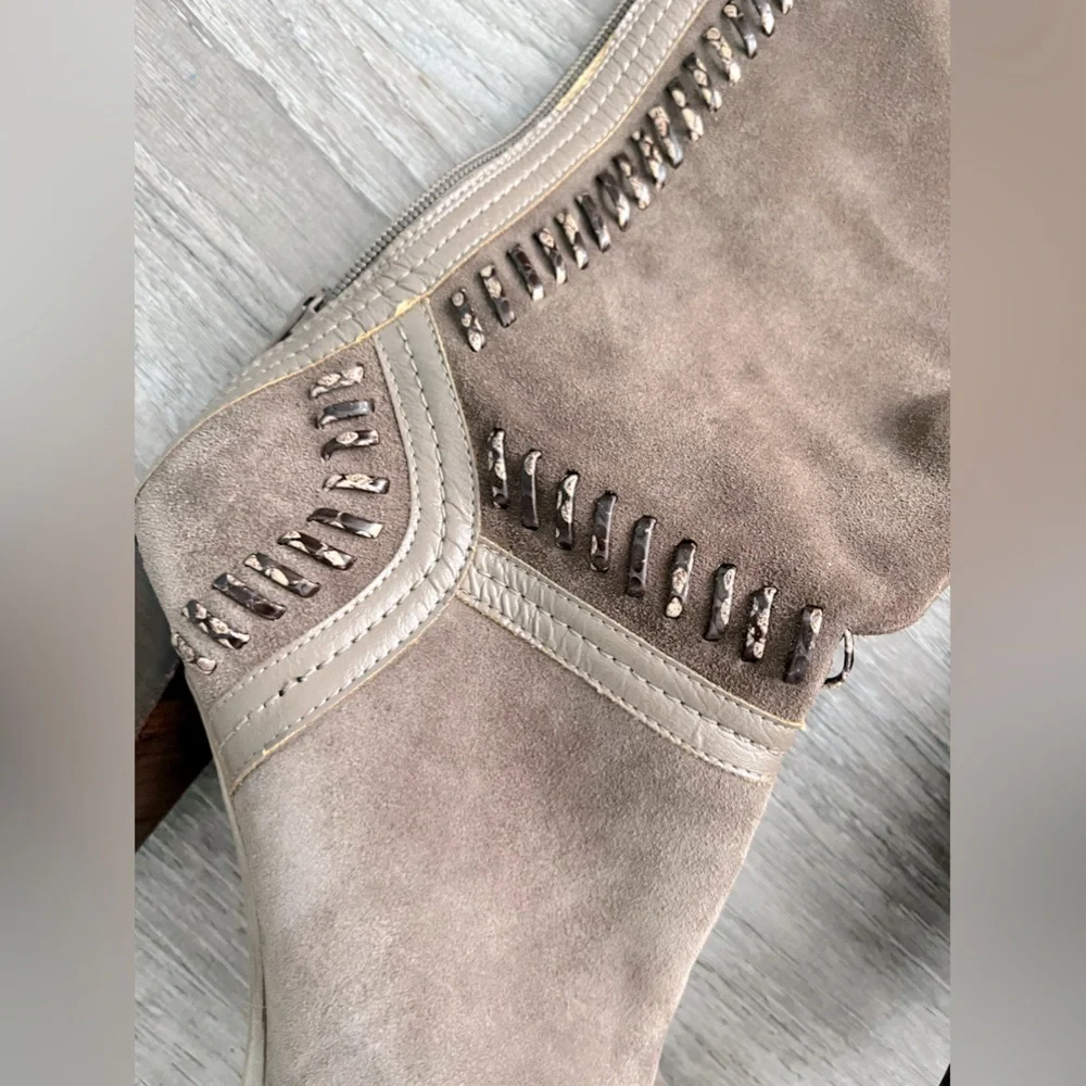 Carlos Santana Marina Neutral Taupe brown over the knee boots women’s 8.5 M